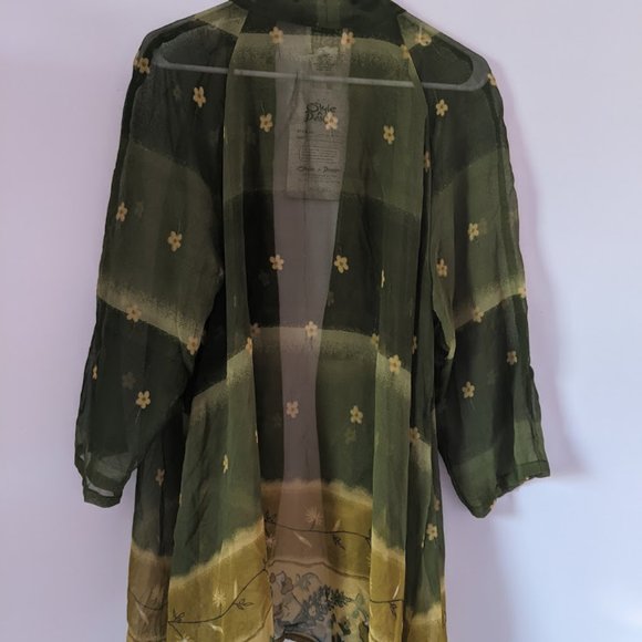 SND NWT Green & yellow coverup, size 1X - Picture 2 of 3